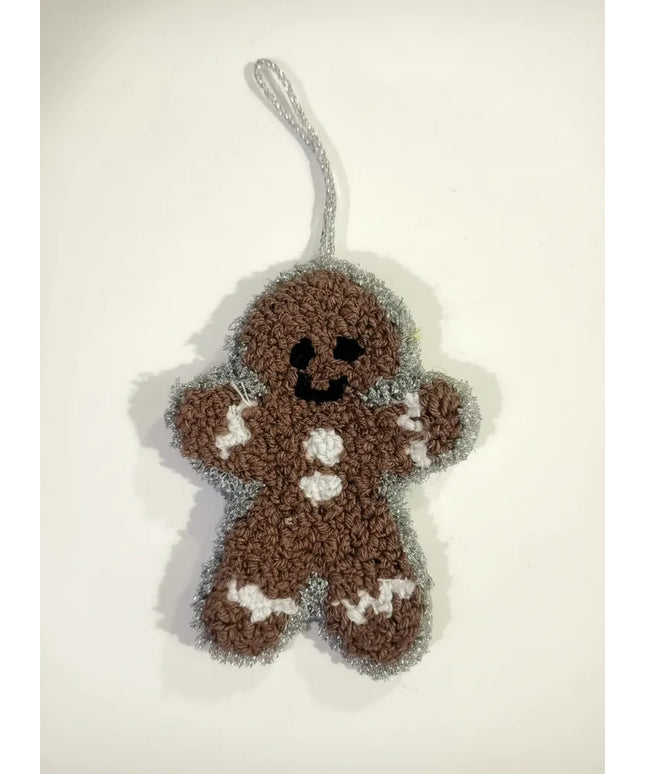 Tarçınlı Çörek Adam Örme Duvar Süsü ve Dekoratif Noel Ağacı Süsü