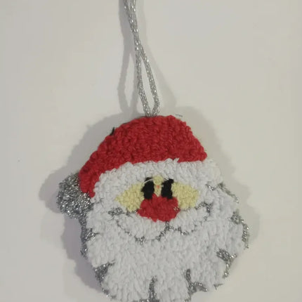 Kırmızı Noel Baba Yüzü Tasarımlı Dekoratif Duvar Süsü El Yapımı