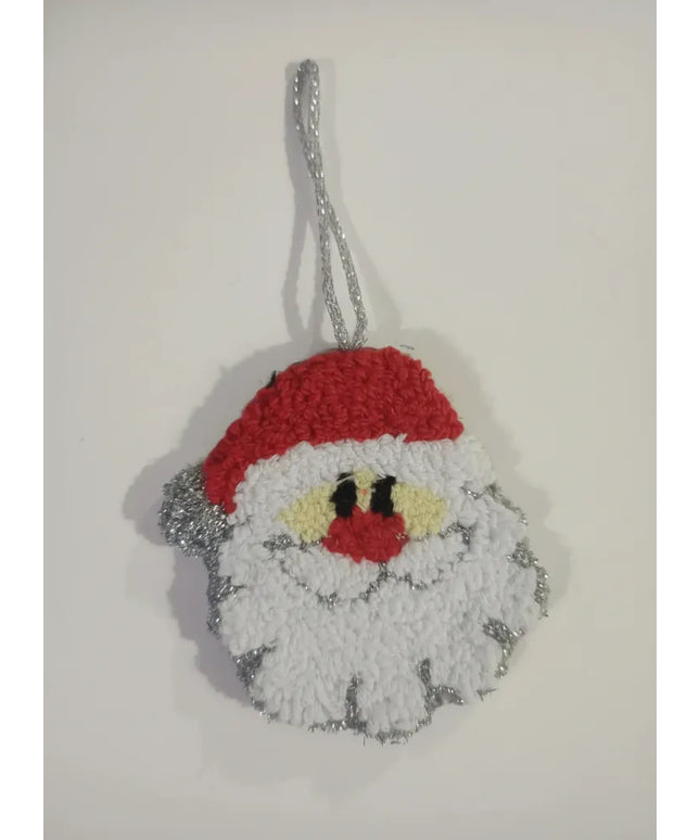 Kırmızı Noel Baba Yüzü Tasarımlı Dekoratif Duvar Süsü El Yapımı