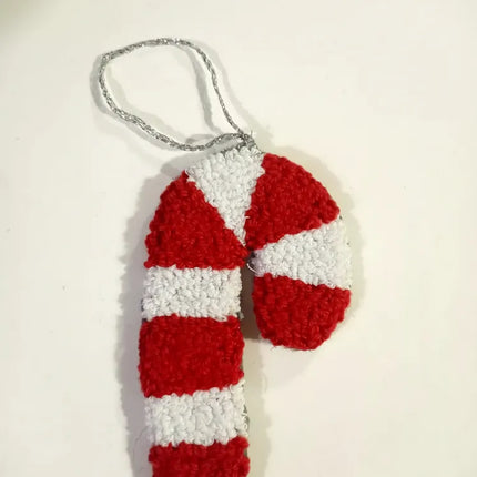 Kırmızı ve Beyaz Şeker Baston Duvar Süsü El Emeği Dekoratif Obje