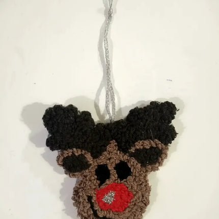 Örgü Ren Geyiği Duvar Süsü Yılbaşı Dekorasyonu El Yapımı