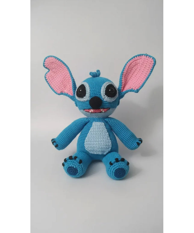 Mavi Stitch Amigurumi Oyuncak Bebek El Yapımı Örgü Bebek