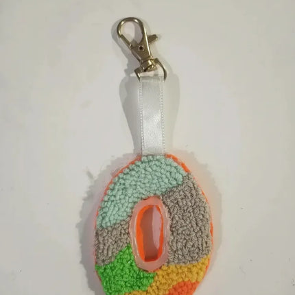 Renkli Örgü "O" Harfi Anahtarlık El Yapımı Dekoratif Aksesuar