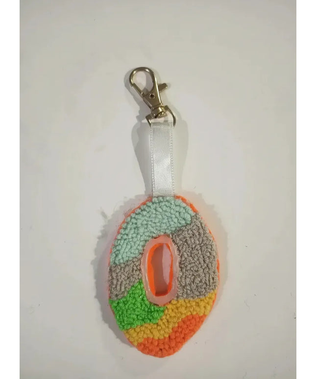 Renkli Örgü "O" Harfi Anahtarlık El Yapımı Dekoratif Aksesuar