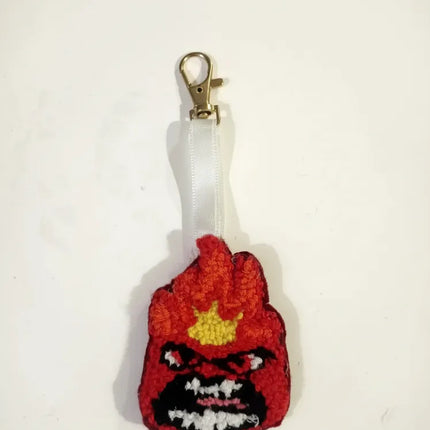 Ters Yüz Kızgın Karakteri Şeklindeki El Yapımı Anahtarlık