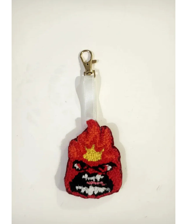 Ters Yüz Kızgın Karakteri Şeklindeki El Yapımı Anahtarlık