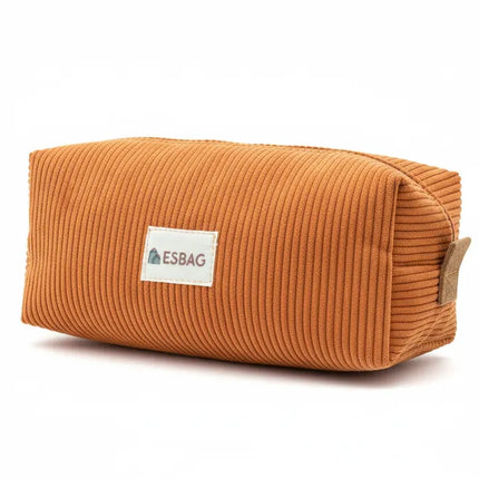 Turuncu Kadife Makyaj Çantası Organizer ve Seyahat Çantası El Yapımı