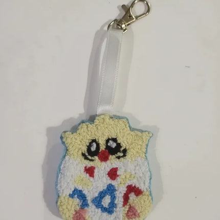Pokemon Yumurta Figürlü Punch Nakışı Anahtarlık El Yapımı Hediye