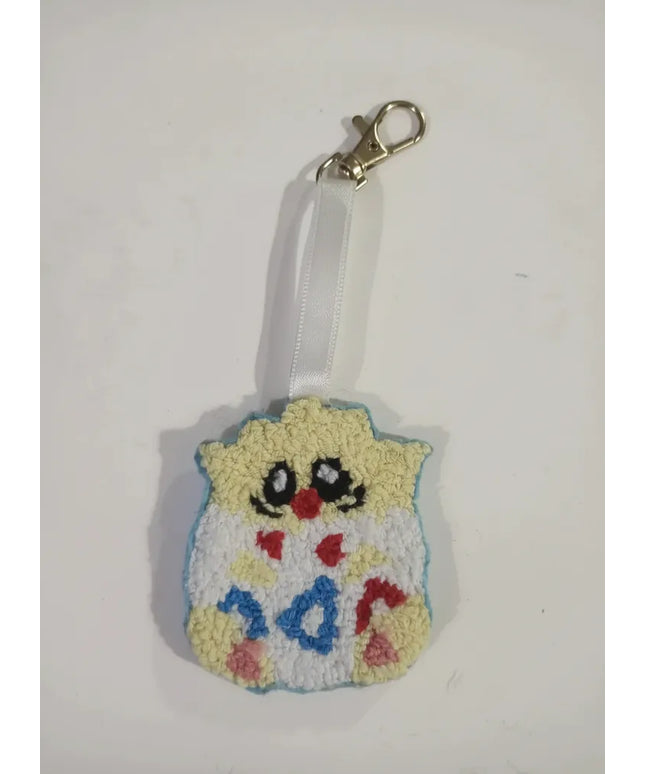 Pokemon Yumurta Figürlü Punch Nakışı Anahtarlık El Yapımı Hediye