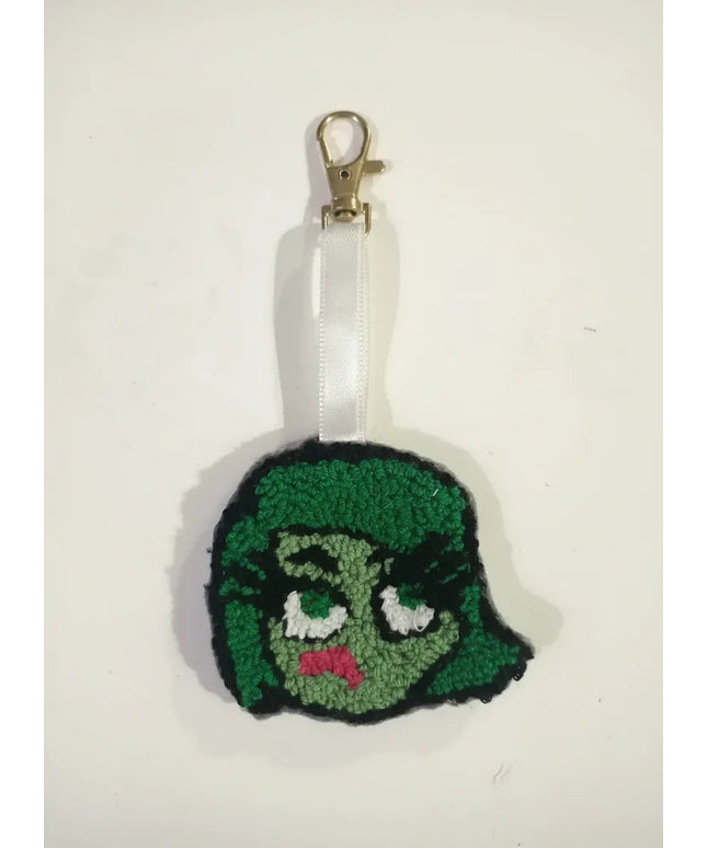 Yeşil Saçlı Tiksinti Karakteri Temalı Örme Anahtarlık El Yapımı