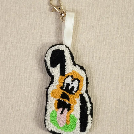 Punch Nakışı Köpek Figürlü Anahtarlık El Yapımı Hediyelik