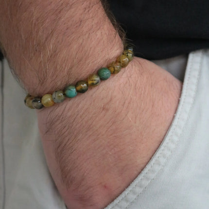 Akik Taşı Erkek Bileklik Orjinal Kahve ve Mavi Renklerinde Akik Bileklik