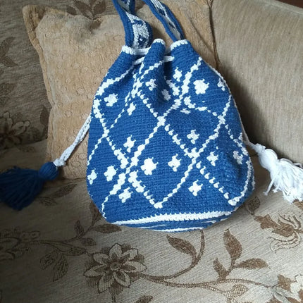 Mavi Wayu model El Yapımı torba canta