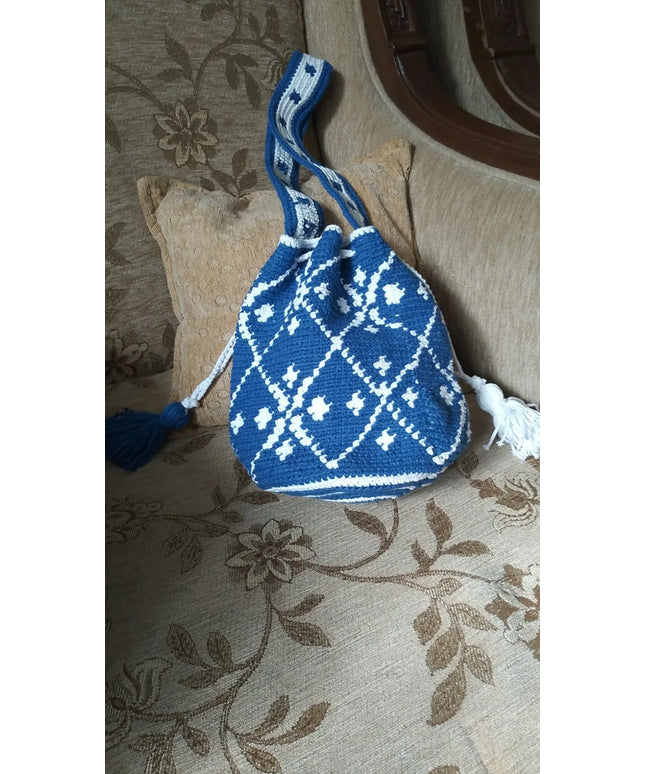 Mavi Wayu model El Yapımı torba canta