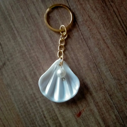 İnci Detaylı Deniz Kabuğu Anahtarlık