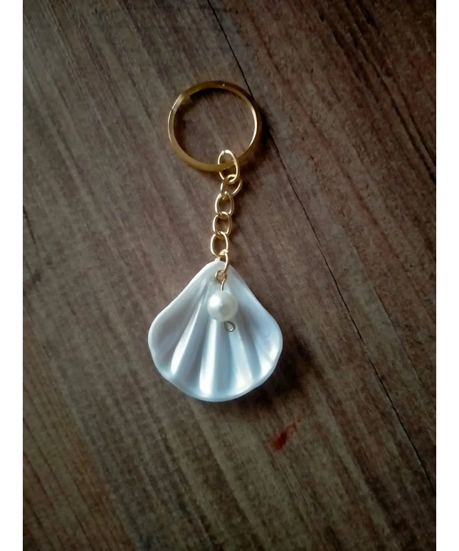 İnci Detaylı Deniz Kabuğu Anahtarlık