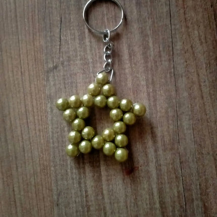Sarı Boncuklu Yıldız Anahtarlık