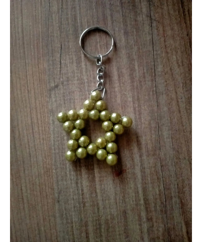 Sarı Boncuklu Yıldız Anahtarlık