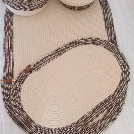 Banyo Paspas ve Sepet Takımı Tres Kordonlu Şık ve Dayanıklı Set