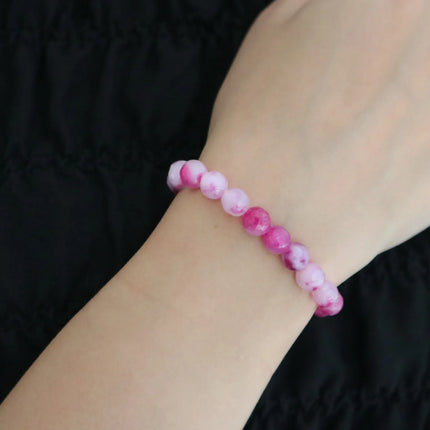 Orjinal Yeşim Taşlı Kadın Bileklik Pembe