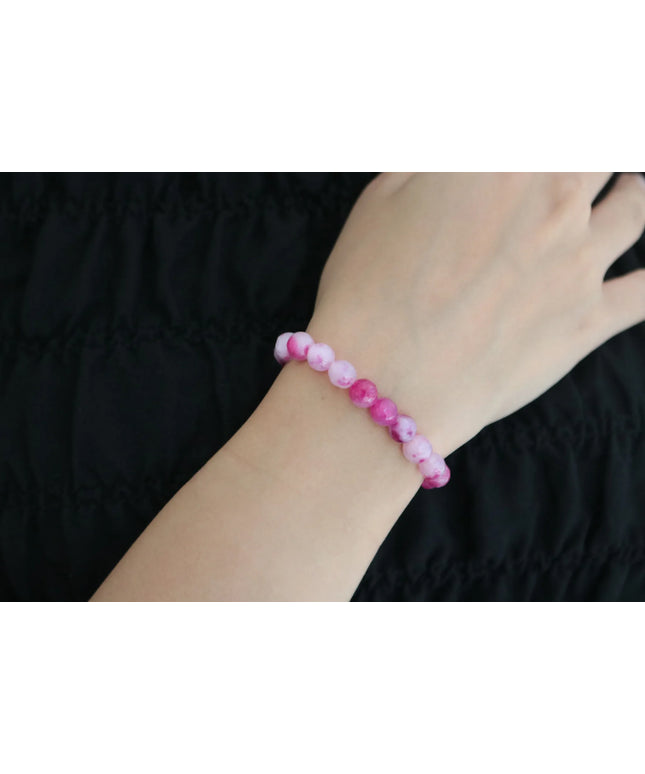 Orjinal Yeşim Taşlı Kadın Bileklik Pembe