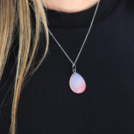 Turuncu ve Bej Renkli Akik Taşı Kadın Kolye Orjinal Doğal Taş