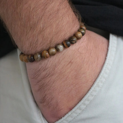 Kaplan Gözü taşlı Erkek Bileklik