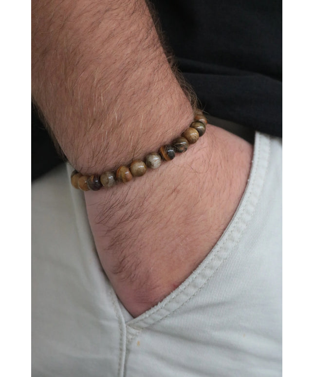 Kaplan Gözü taşlı Erkek Bileklik