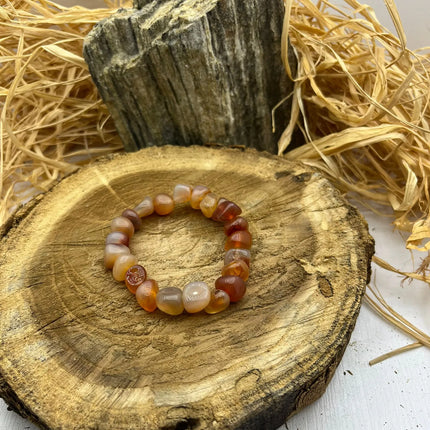 Kahverengi Tonlarında Akik Doğal Taş Bileklik Şifa Enerjisi