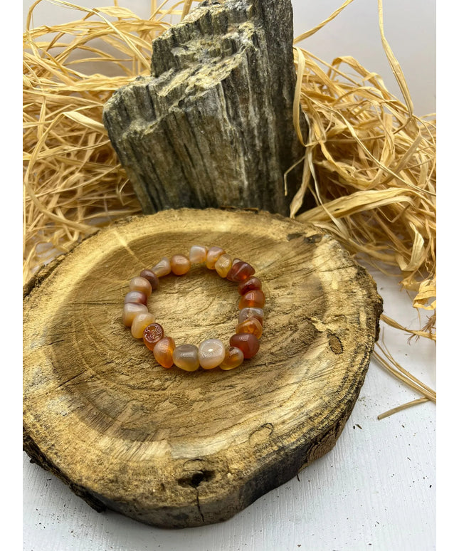 Kahverengi Tonlarında Akik Doğal Taş Bileklik Şifa Enerjisi