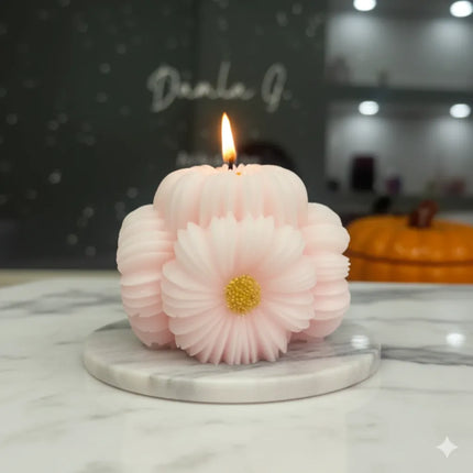 Çiçekli Mum Dekoratif El Yapımı Mum