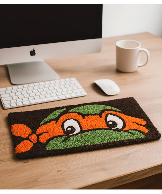 Ninja Kaplumbağalar Temalı Klavye Halısı Tufting Dokuma