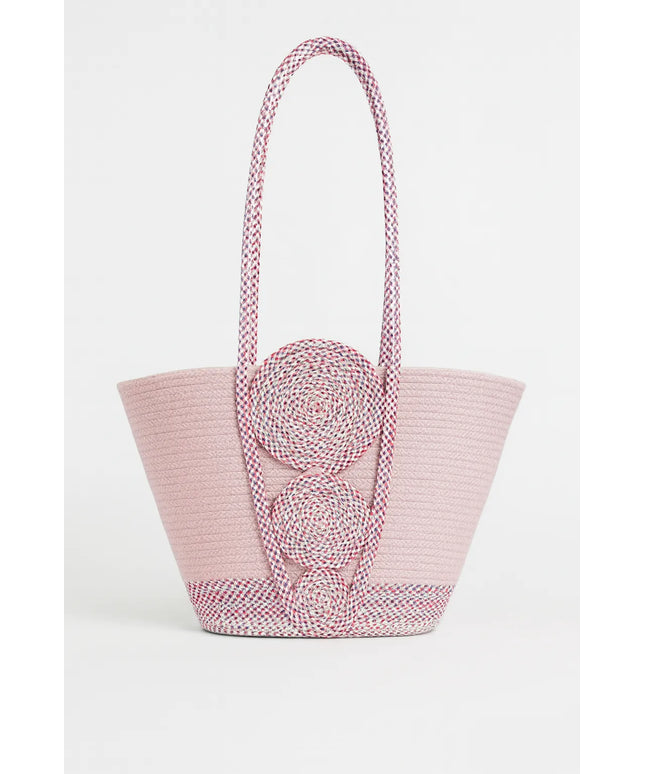 Pudra Rengi Özel Tasarım Hasır Plaj Çantası