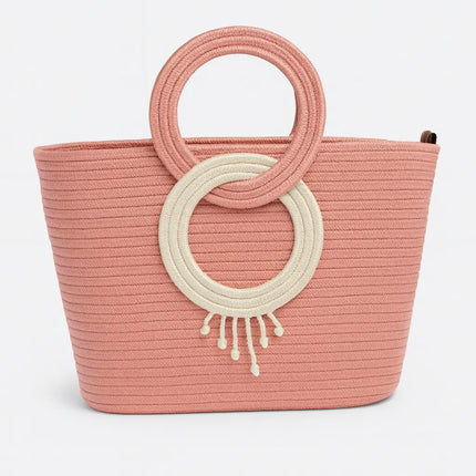 Pudra Renkli Kutu Formlu El ve Omuz Çantası