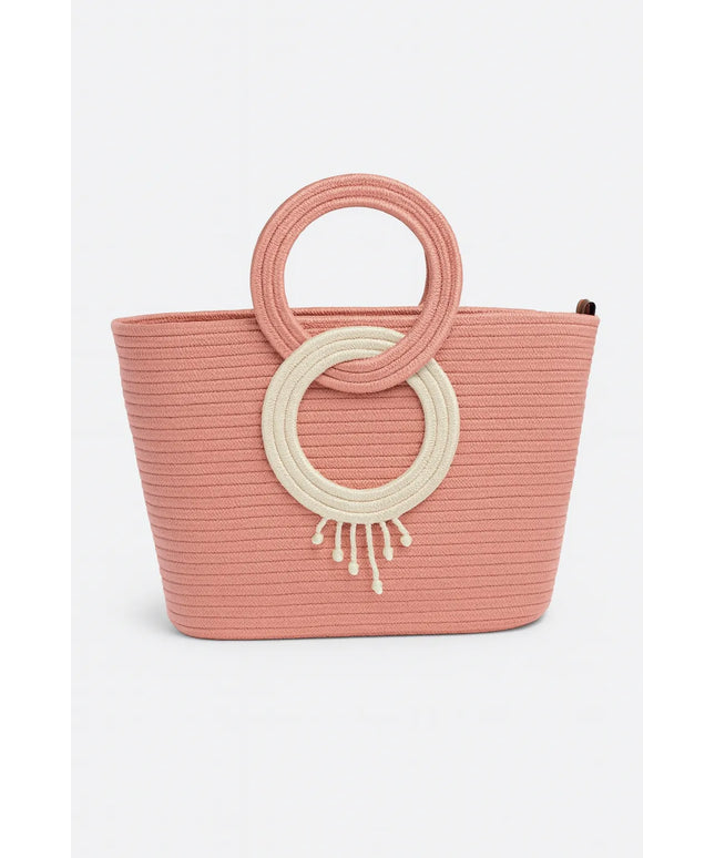 Pudra Renkli Kutu Formlu El ve Omuz Çantası