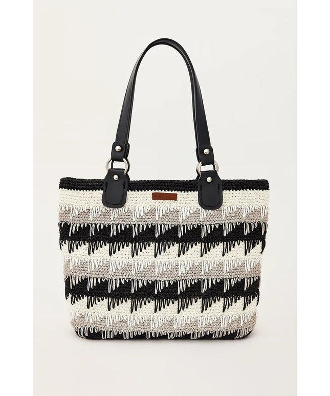 El Örgüsü Üç Renkli Kol Çantası Astar ve Fermuar Detaylı