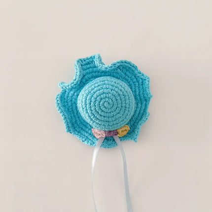 El Yapımı Mavi Şapka Figürlü Klipsli Toka