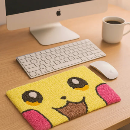 Pikachu Temalı Bilgisayar Klavyesi Halısı Tufting Dokuma