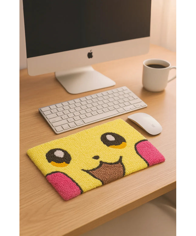 Pikachu Temalı Bilgisayar Klavyesi Halısı Tufting Dokuma