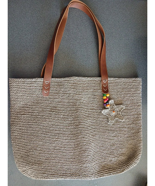 El Örgüsü Çanta Kağıt İplikten El Yapımı Örgü Omuz Çantası