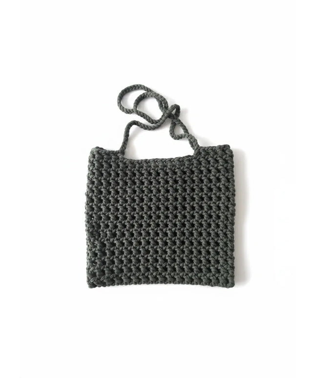 Haki Makrome Örgü Omuz Çantası El Emeği ile Tasarlandı