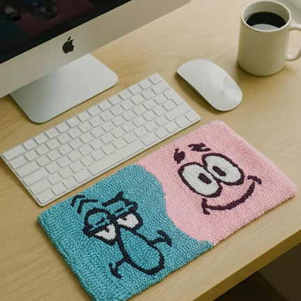 Sünger Bob Temalı Temalı Bilgisayar Klavye Halısı Tufting Dokuma
