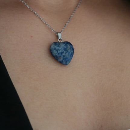 Mavi Kuvars Taşı Kolye Orjinal Doğal Taş