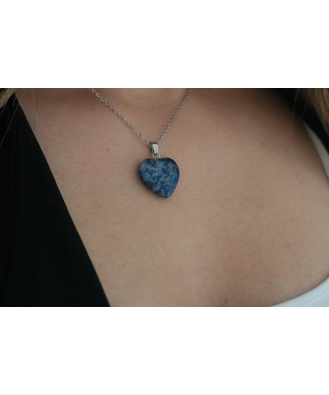 Mavi Kuvars Taşı Kolye Orjinal Doğal Taş