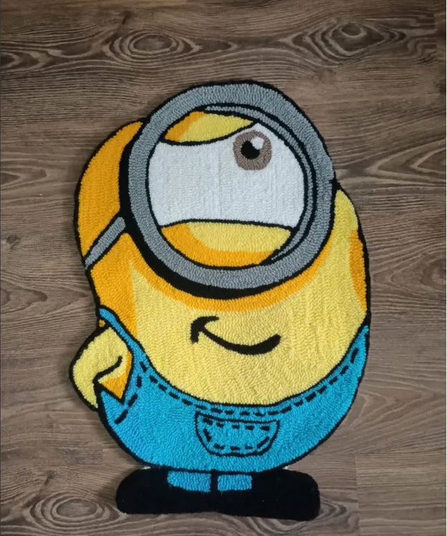 Loop Tufting Tekniğiyle Hazırlanmış Karakter Halısı 70×50 cm El Yapımı