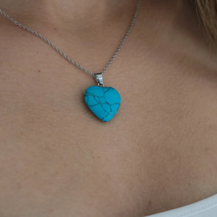Turkuaz Kolye Doğal Taşlı Zarif Kolye