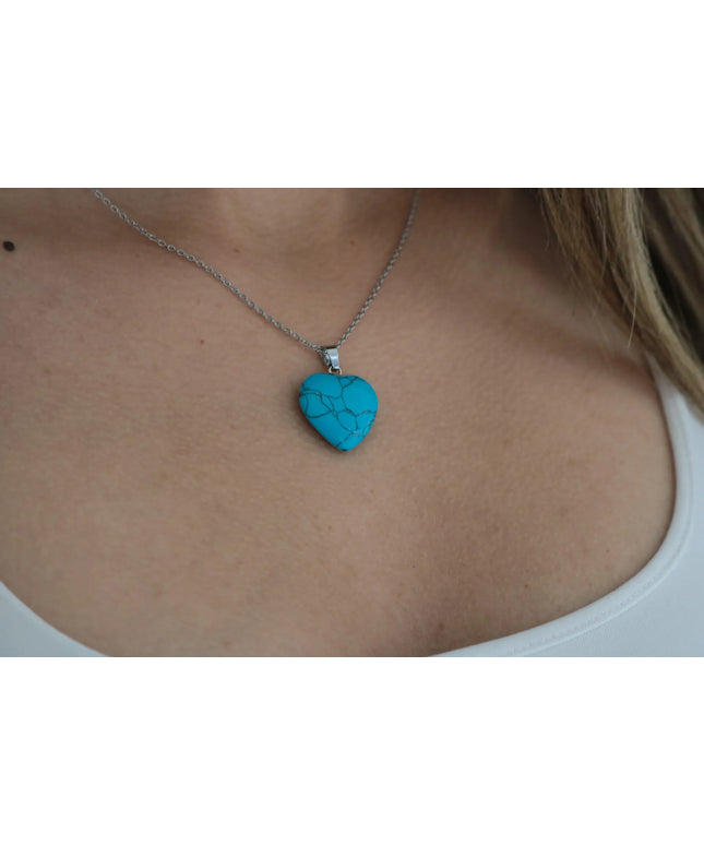 Turkuaz Kolye Doğal Taşlı Zarif Kolye