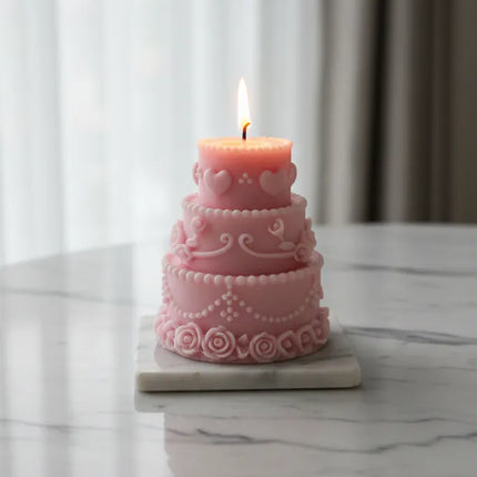 Pembe Pasta Şeklindeki Mum