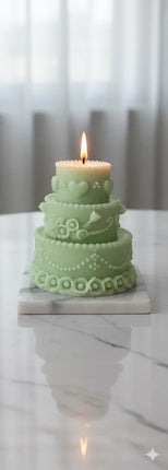 Yeşil Pasta Rengindeki Mum