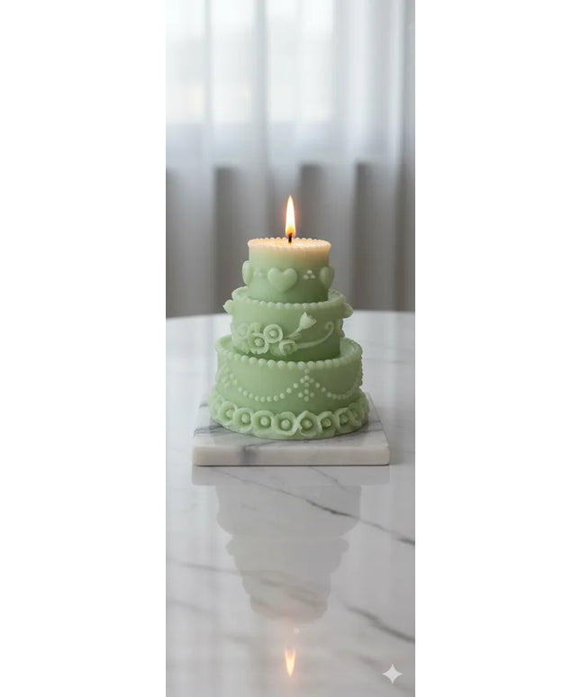 Yeşil Pasta Rengindeki Mum